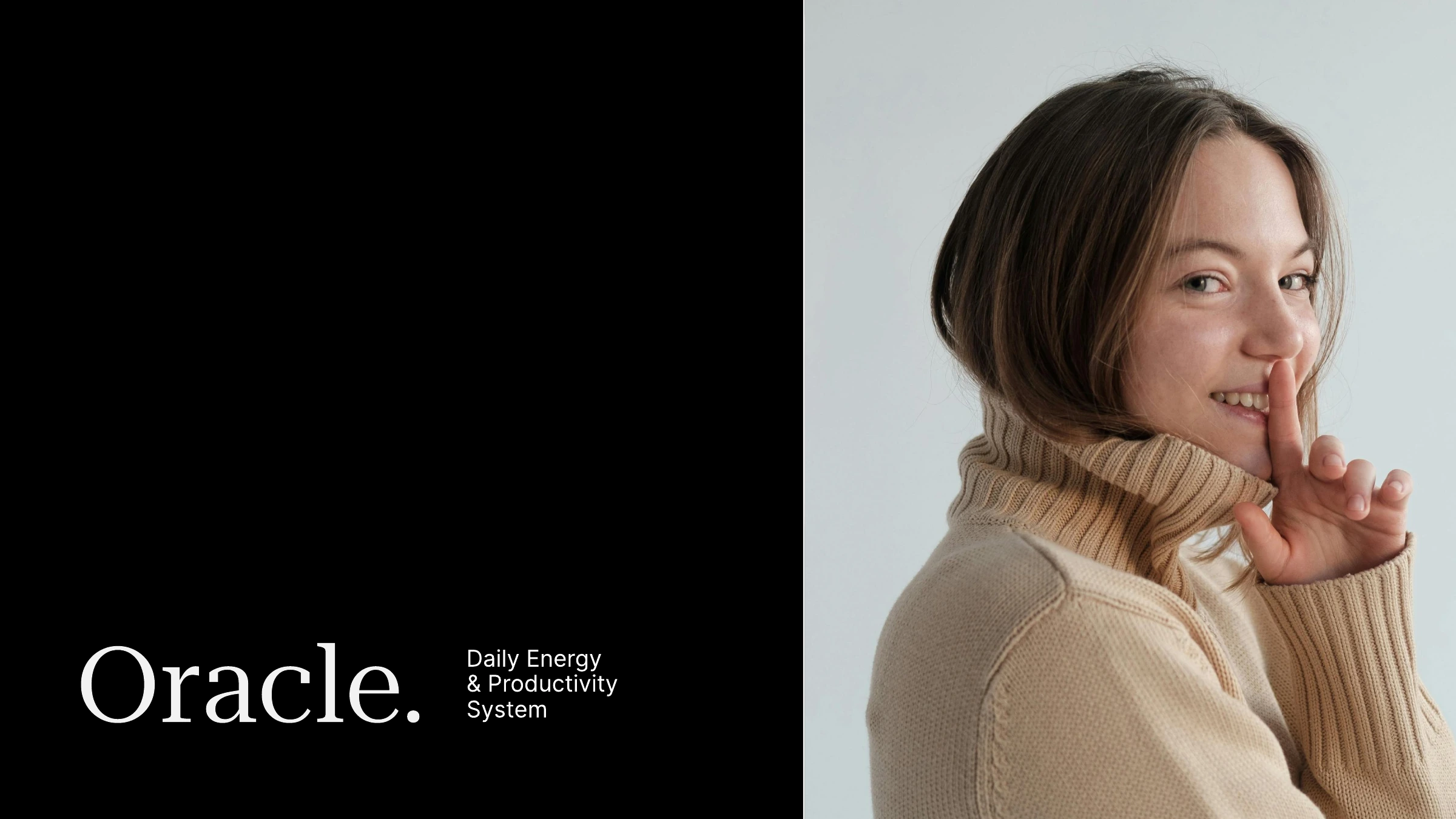 Oracle brand closing slide with a portrait and the daily energy and productivity system tagline