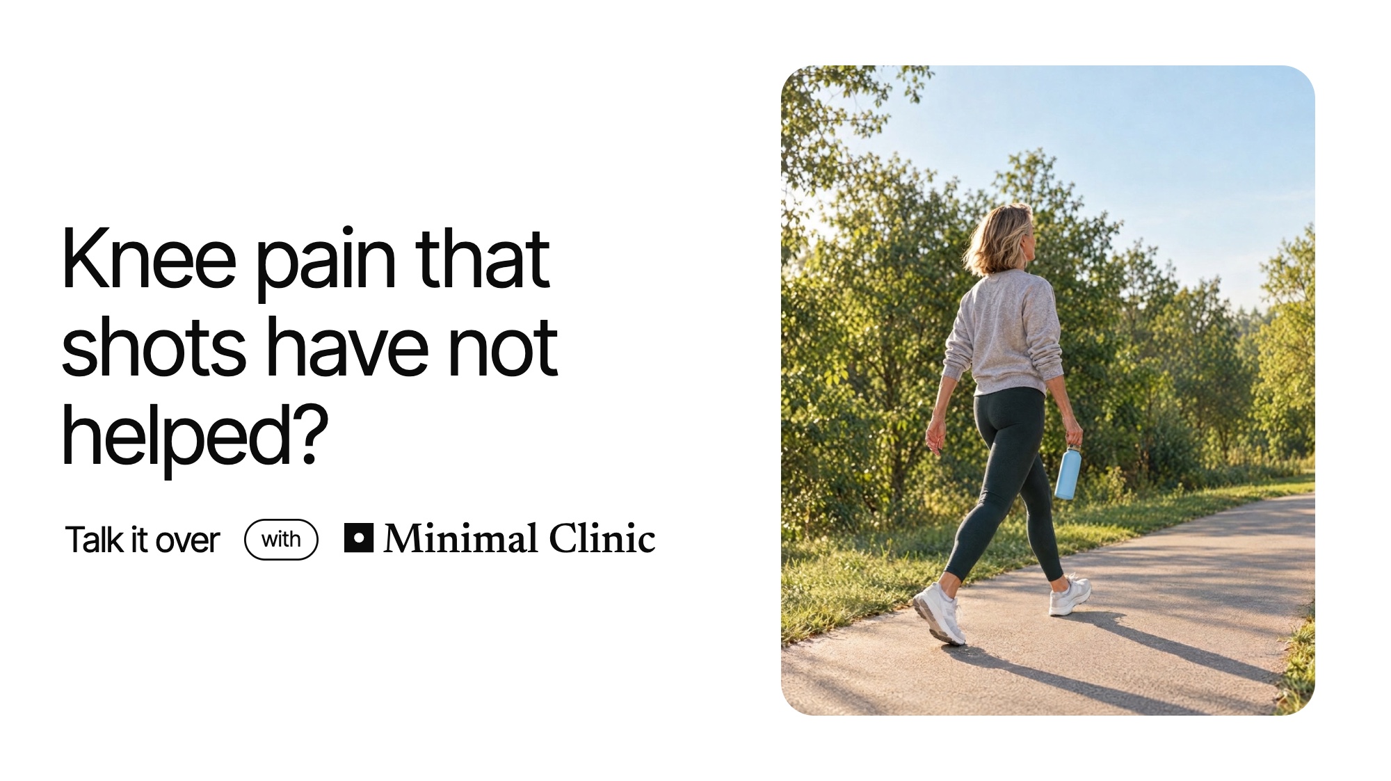 A question about knee pain beside a woman walking a greenway